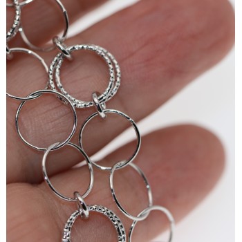 NSA|Argento 925 : Bracciale con cerchi lisci e cerchietti diamantati da gioielleria saldi