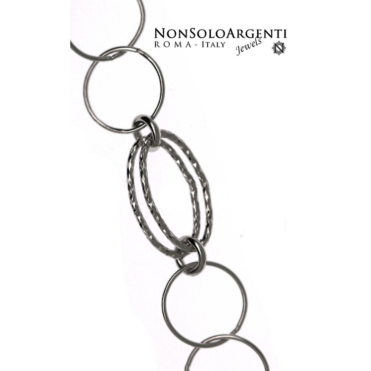 NSA|925 silver women's bracelet with smooth and oval diamond circles