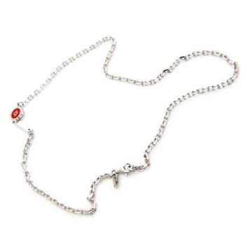 NSA|collana argento 925 rosa dei venti smalto rosso