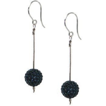 NSA|925 silver pendant earrings with cobalt blue zircon pave spheres