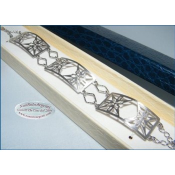 NSA|Argento 925 : Bracciale donna alto semi rigido in cofanetto regalo