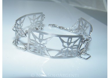 NSA|Argento 925 : Bracciale donna alto semi rigido modulare