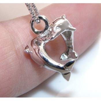 NSA|collana argento 925 con coppia di delfini