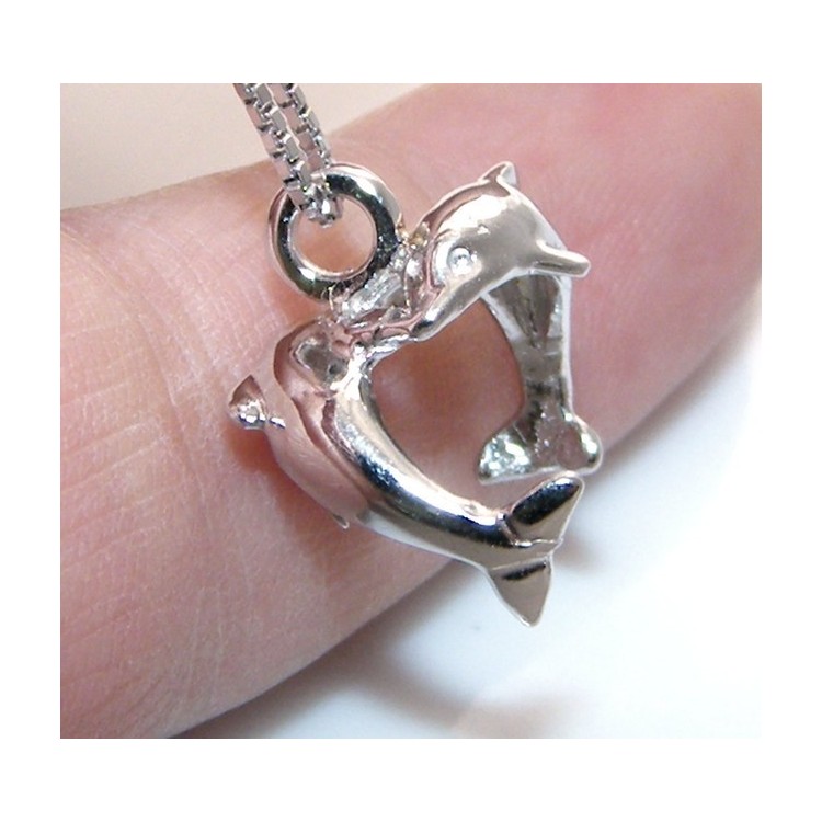 NSA|fine silver : Necklace for  woman with   half moon