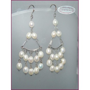 NSA|Chandelier earrings 925 silver Cultivated Pearls pendants for woman