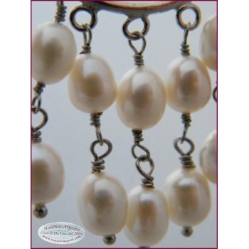 NSA|Chandelier earrings 925 silver Cultivated Pearls pendants for woman