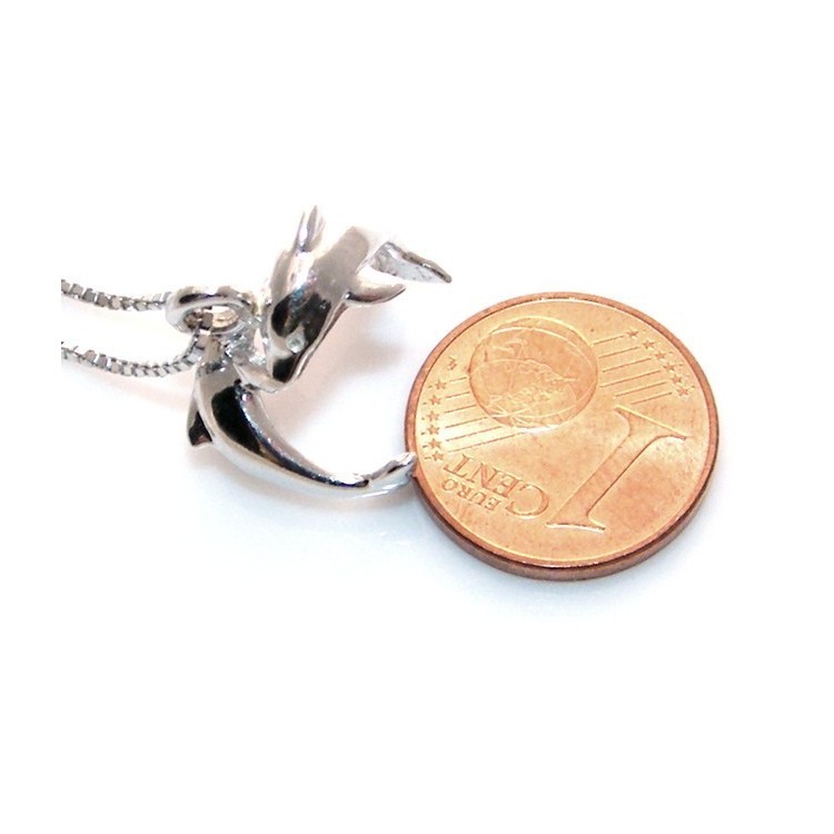 NSA|collana argento 925 con coppia di delfini
