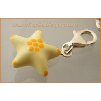 NSA|ARGENTO 925: Charme con figura di Stella bombata smaltata a mano