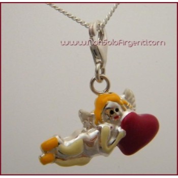 NSA|ARGENTO 925: Charme con figura angioletto con cuore