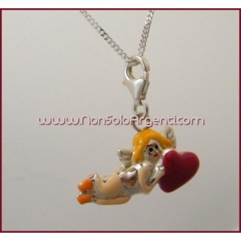 NSA|ARGENTO 925: Charme con figura angioletto con cuore
