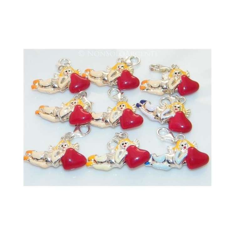 NSA|ARGENTO 925: Charme con figura angioletto con cuore