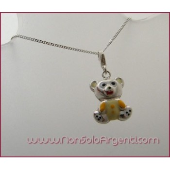 NSA|ARGENTO 925: Charme con figura di orsetto smaltato a mano
