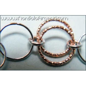 NSA|Argento 925 : Bracciale cerchi chiari e rosè