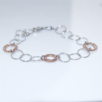 NSA|925 silver bracelet circles rose gold plated diamond rings for women