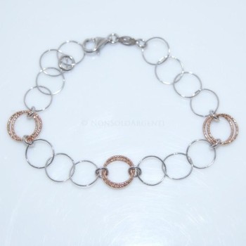 NSA|925 silver bracelet circles rose gold plated diamond rings for women
