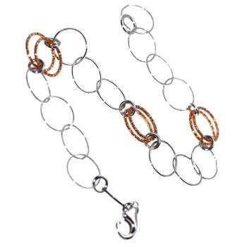 NSA|925 silver bracelet circles rose gold plated diamond rings for women