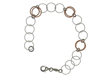 NSA|925 silver bracelet circles rose gold plated diamond rings for women