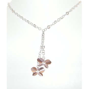 NSA|925 silver choker with ups and downs type with Rosé butterfly pendants