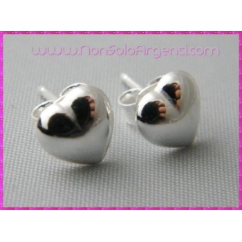 NSA|Argento 925 orecchini al lobo con cuore 
