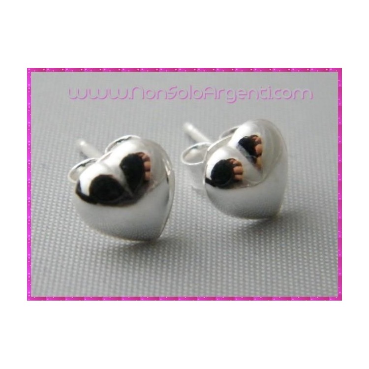 NSA|Argento 925 orecchini al lobo con cuore 