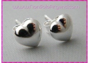 NSA|Argento 925 orecchini al lobo con cuore 