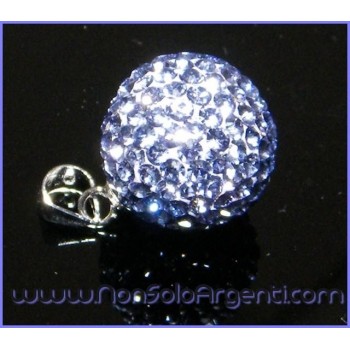 NSA|Ciondolo Argento 925 : Sfera media lilla con pavè di Zirconia collana omaggio