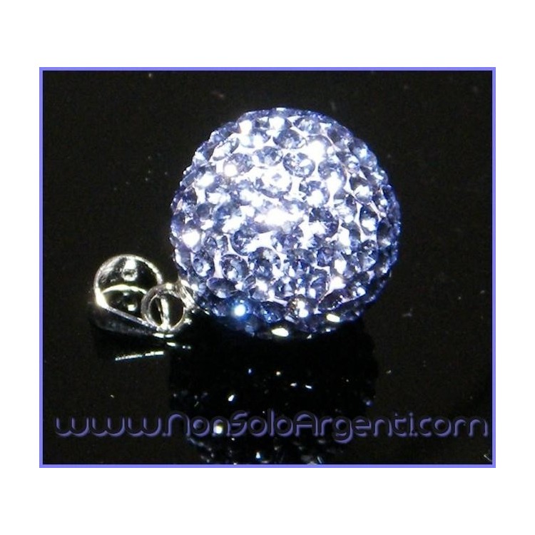 NSA|Ciondolo Argento 925 : Sfera media lilla con pavè di Zirconia collana omaggio