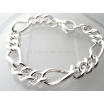 NSA|Argento 925 : Bracciale Uomo Unisex artigianale Figaro 17