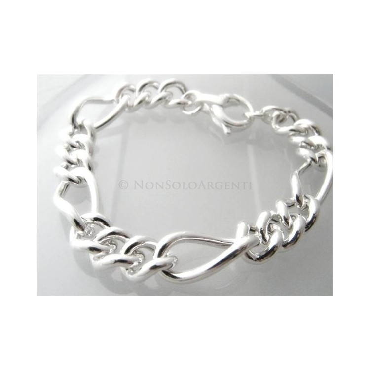 NSA|Argento 925 : Bracciale Uomo Unisex artigianale Figaro 17