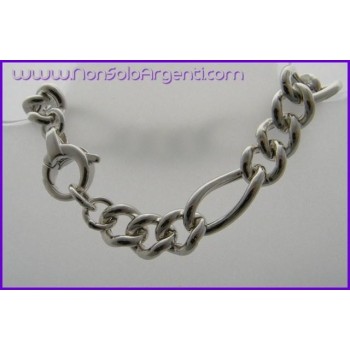 NSA|Argento 925 : Bracciale Uomo Unisex artigianale Figaro 17