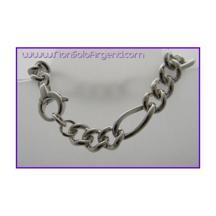 NSA|Argento 925 : Bracciale Uomo Unisex artigianale Figaro 17