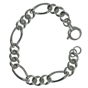 NSA|925 silver: Figaro women's bracelet, empty lump on wrist, 17 cm