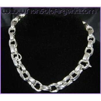 NSA|925 silver triple oval link women's choker necklace