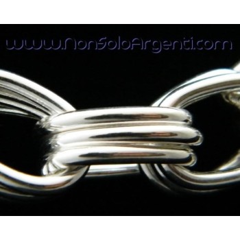 NSA|Argento 925 : Collana girocollo da donna  tripla maglia 86 gr