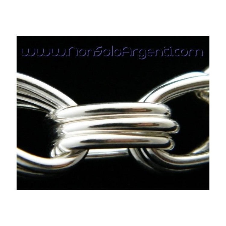 NSA|Argento 925 : Collana girocollo da donna  tripla maglia 86 gr