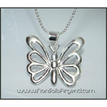 NSA|Argento 925 : Collana Beads con grande farfalla
