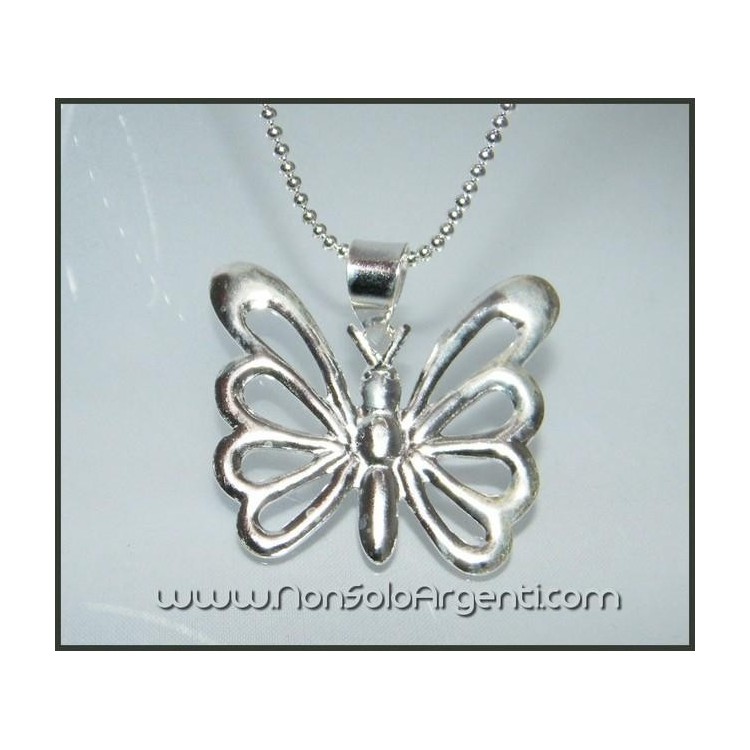 NSA|Argento 925 : Collana Beads con grande farfalla
