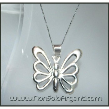 NSA|Argento 925 : Collana Beads con grande farfalla