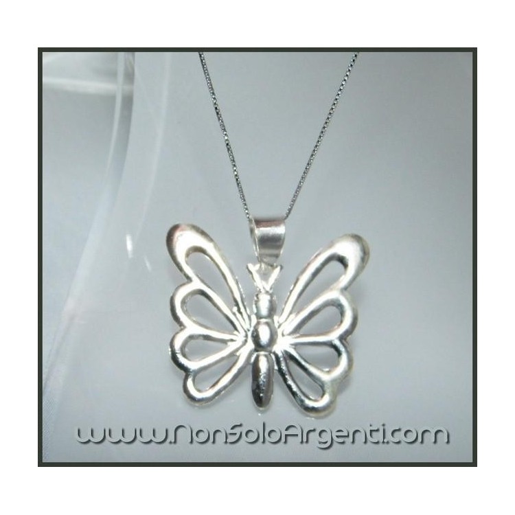 NSA|Argento 925 : Collana Beads con grande farfalla