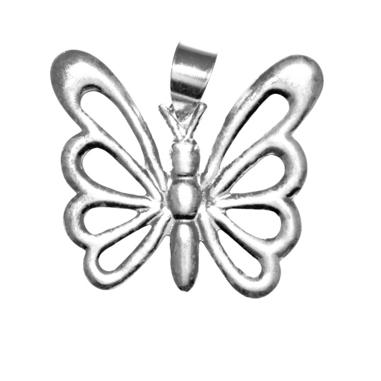NSA|925 silver large butterfly pendant without necklace clear natural