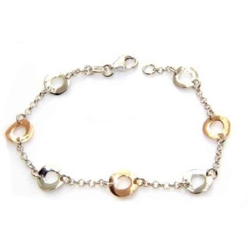 NSA|ARGENTO 925 : Bracciale donna 2 colori con cerchietti