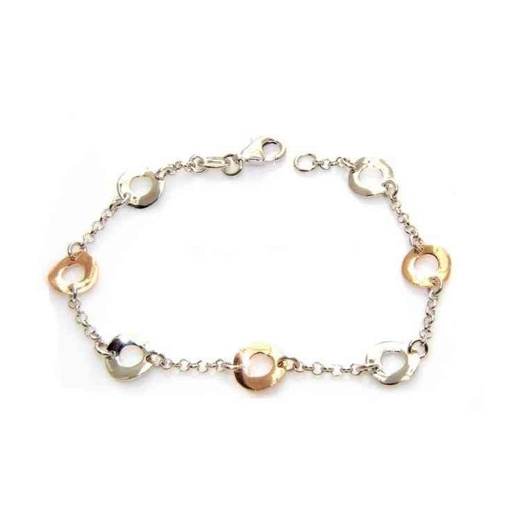 NSA|ARGENTO 925 : Bracciale donna 2 colori con cerchietti