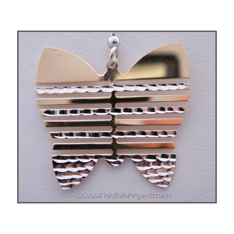 NSA|Necklace with dots and butterfly pendant. Laser cut with rosè parts