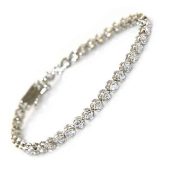 NSA|SILVER 925: Tennis Bracelet for man and woman with white Zircons cipollino 3 mm measuring 18 cm