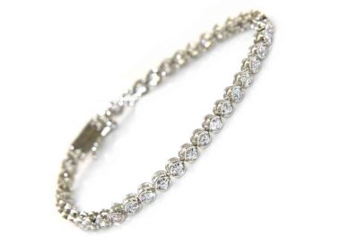 NSA|SILVER 925: Tennis Bracelet for man and woman with white Zircons cipollino 3 mm measuring 18 cm