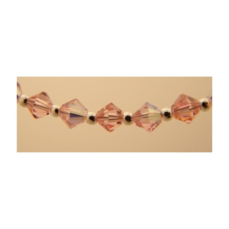 NSA|Bracciale Argento 925 Con Swarovski Bicono mis. 22 cm ROSA