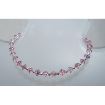 NSA|Bracciale Argento 925 Con Swarovski Bicono mis. 22 cm ROSA