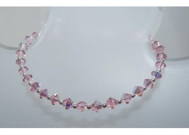 NSA|Bracciale Argento 925 Con Swarovski Bicono mis. 22 cm ROSA
