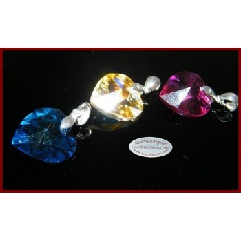 NSA|Collana in argento 925 con ciondolo Cuore colorato swarovski certificato