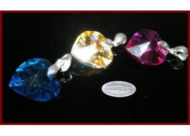 NSA|Collana in argento 925 con ciondolo Cuore colorato swarovski certificato